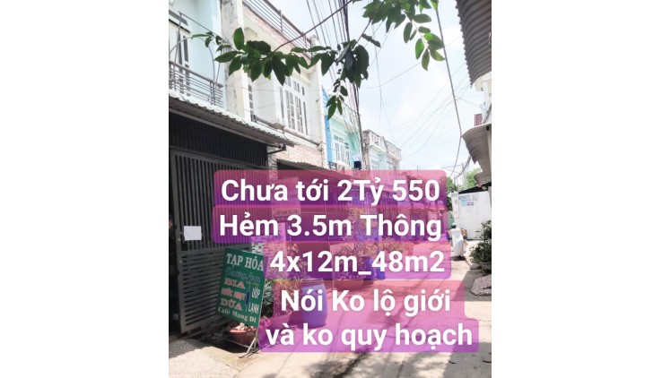 Hẻm xe hơi Thông 48M2 Ngay Chợ Đông Quang Hiệp Thành Quận12